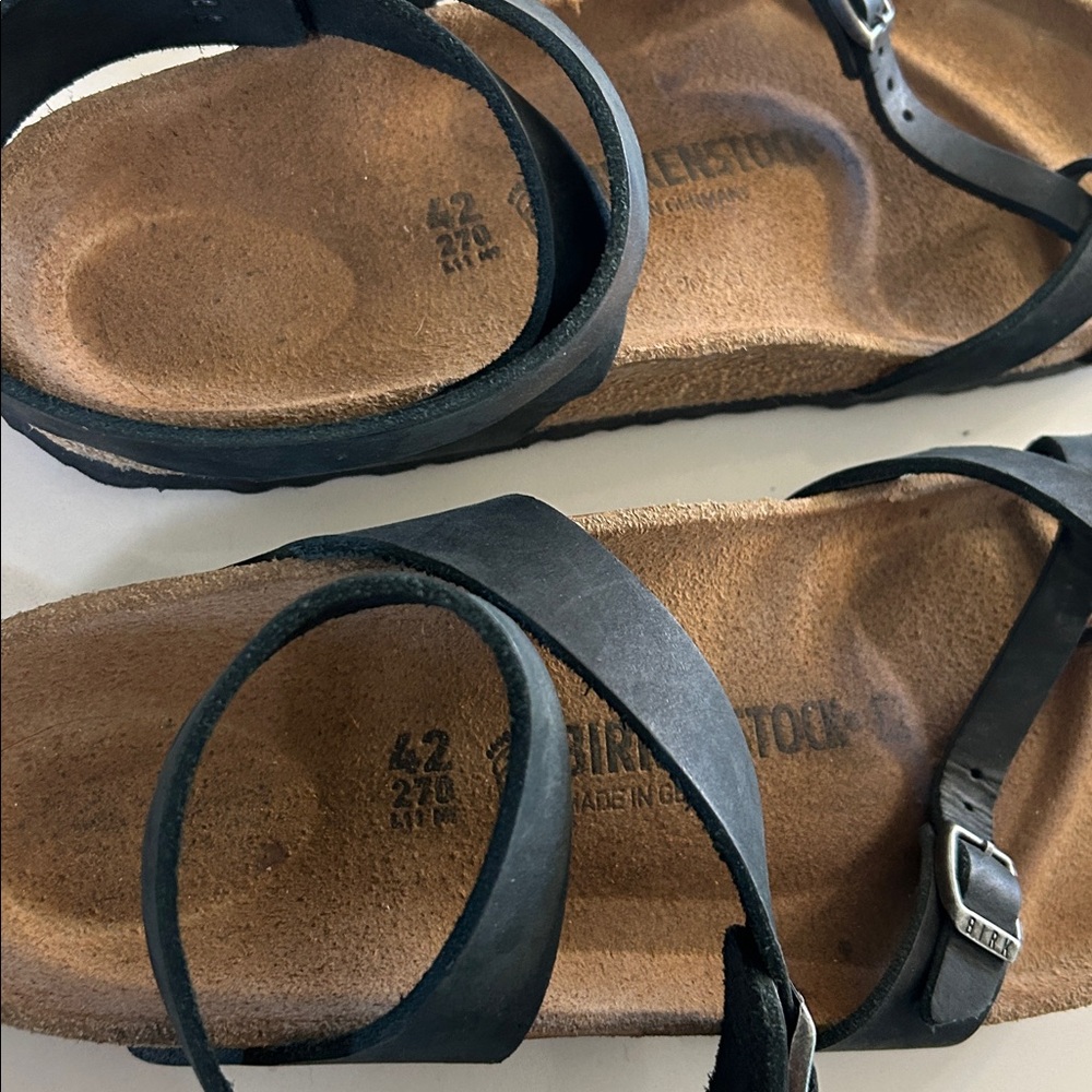 Yara Oiled Leather Black Birkenstocks Size 42 (11.5 Women) GUC - Picture 6 of 6